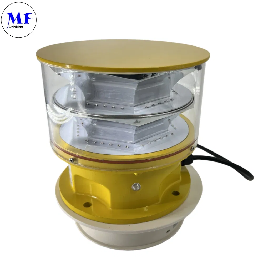 LED Havacılık Engelleme Işığı Fotocell Die-Casting IP66Telekomünikasyon Sarı Gaz Petrol Offshore Platform 1