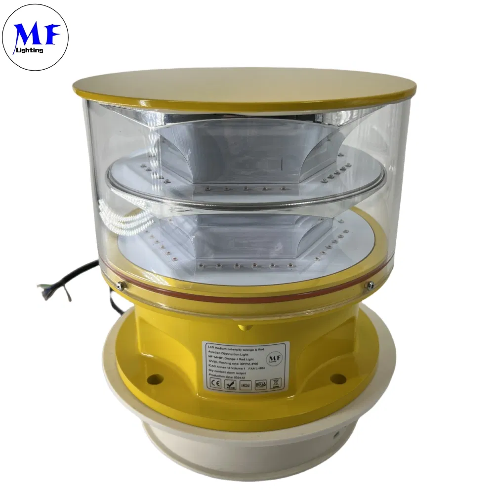 LED Havacılık Engelleme Işığı Fotocell Die-Casting IP66Telekomünikasyon Sarı Gaz Petrol Offshore Platform 2