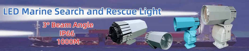 LED Spot Arama Işığı 200W 300W IP66 Su Geçirmez Çelik Korozyon Önleyici 1000m 3000m Deniz Gemi Tekne Uzaktan Arama Kurtarma Projektörü 2