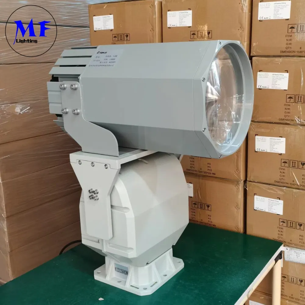 LED Spot Arama Işığı 200W 300W IP66 Su Geçirmez Çelik Korozyon Önleyici 1000m 3000m Deniz Gemi Tekne Uzaktan Arama Kurtarma Projektörü 10