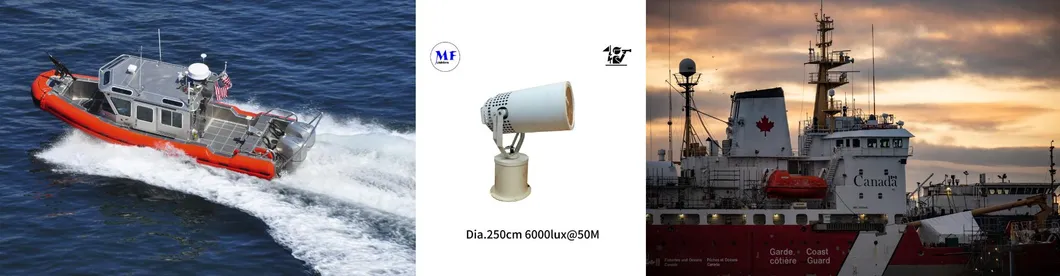 LED Spot Arama Işığı 200W 300W IP66 Su Geçirmez Çelik Korozyon Önleyici 1000m 3000m Deniz Gemi Tekne Uzaktan Arama Kurtarma Projektörü 17