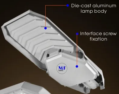 LED Güneş Bahçe Sokak Duvar Işığı Alüminyum Su geçirmez 200W IP65 Ik08 Kompakt Park Yolu kaldırımları Otoyol 3