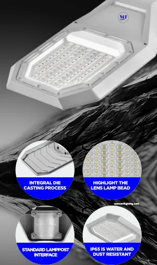 LED Güneş Bahçe Sokak Duvar Işığı Alüminyum Su geçirmez 200W IP65 Ik08 Kompakt Park Yolu kaldırımları Otoyol 6