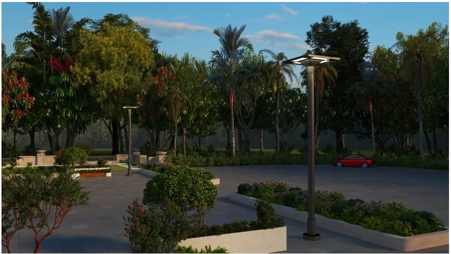 LED Güneş Enerjili Bahçe Sokak Duvar Lambası Su Geçirmez 40W IP65 Ik08 Park Yolu Kaldırımlar Okul Bahçesi 7