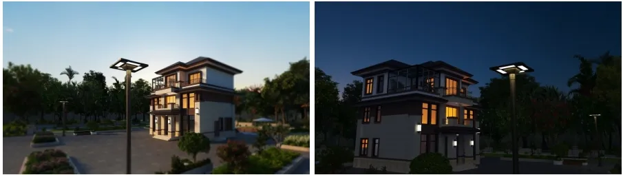 LED Güneş Enerjili Bahçe Sokak Duvar Lambası Su Geçirmez 40W IP65 Ik08 Park Yolu Kaldırımlar Okul Bahçesi 6