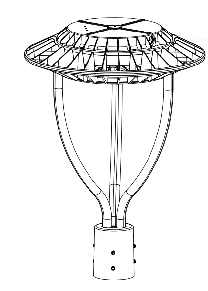 LED Bahçe Işığı Ayarlanabilir Nem Önleyici IP65 150W Su Geçirmez 140lm/W Siyah Peri Çim Avlu Direk Üstü 2