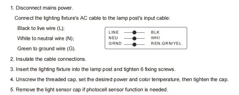 LED Bahçe Işığı Düzenlenebilir Anti-Şok IP65 48/64/80W Su geçirmez 130lm/W Fener Siyah ve Beyaz Çim 6