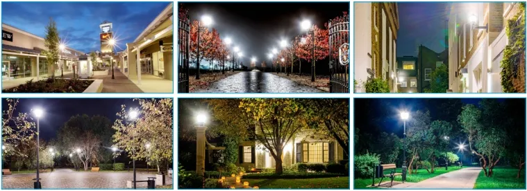 LED Bahçe Işığı Düzenlenebilir Anti-Şok IP65 48/64/80W Su geçirmez 130lm/W Fener Siyah ve Beyaz Çim 8