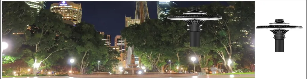 Enerji tasarruflu LED Bahçe Taşıtları Aydınlatma Kutbu Alan Işığı 140lm/W Akıllı Düzenleme 200W Otoyol Dinlenme Alanı Spor Kompleksi Deniz kenarı Promenade 0