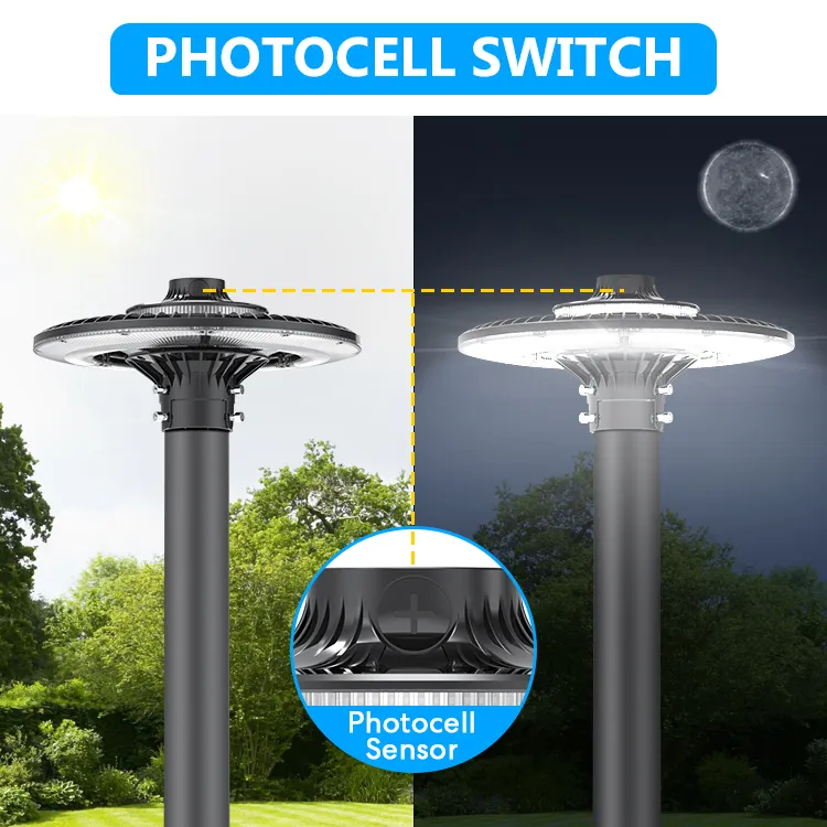 Enerji tasarruflu LED Bahçe Taşıtları Aydınlatma Kutbu Alan Işığı 140lm/W Akıllı Düzenleme 200W Otoyol Dinlenme Alanı Spor Kompleksi Deniz kenarı Promenade 13