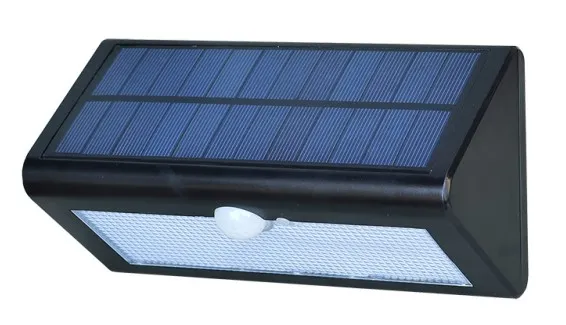 LED Güneş Enerjili Duvar Lambası Modern Yeni Akıllı Basit Lityum Pil Monokristal Siyah Güneş Enerjisi IP66 Su Geçirmez Döküm 0