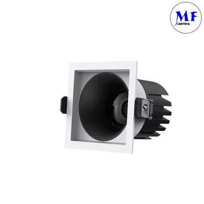 Aluminum 7W/10W/12W/15W/14W/20W/24W/30W/21W/30W/36W/45W 1 2 3 Head Square Recessed Downlight Smart Power CCT DALI 0-10V Dimming IP44 Hotel LED Down Light