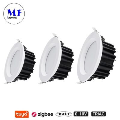 Dimmable 7W 100lm/W LED Spot Down Light CCT Adjustable CRI90 Triac /0-10V/Dali-2/Tuya Zigbee Beam Angle 60° Recessed Anti-Glare SMD for Commercial and Residential Places