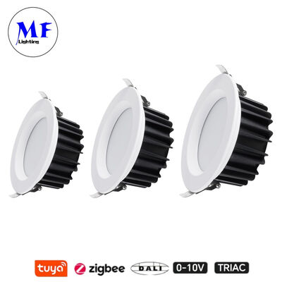 Factory Price IP40 CCT Adjustable Triac Dali Tuya Dimmable Smart Zigbee 15W SMD LED Recessed Spot Down Light for Kitchen Industrial Retail Commercial Spaces