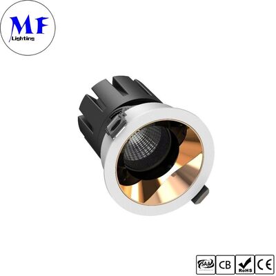 15W LED Down light CRI90 100lm/W UGR＜3 ETL Driver 110Vac DIP 5CCT adjustable 200-240VAC Triac/0-10V/ Dali Dimmable Recessed Anti-glare LED Spot Downlight for Commercial Spaces