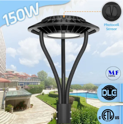 LED Bahçe Işığı Ayarlanabilir Nem Önleyici IP65 150W Su Geçirmez 140lm/W Siyah Peri Çim Avlu Direk Üstü