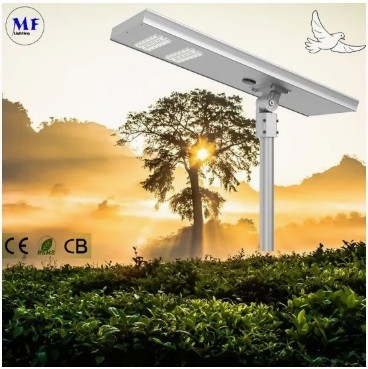 LED Güneş Enerjili Sokak Bahçe Lambası Hareket Sensörlü Beyaz Gümüşi 120W 100W 80W Alüminyum IP66 Yaya Yolu Villa Avlu