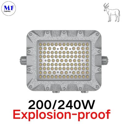 Atex IP66 IK08 Patlama Dayanıklı LED Sel Işığı 140LM/W 150W 200W 240W 300W 400W Tempered Glass Lens ile Petrol Gaz Kimyasal Madencilik Tehlikeli Bölge