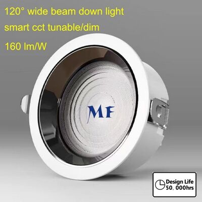LED Aşağı Işık Yuvarlak SMD 120 Derece Geniş Işık 140lm/W 160lm/W IP44 Ik07 50W 60W 70W 80W 100W Dali Tuya Zigbee Siyah Beyaz Ev Kapak