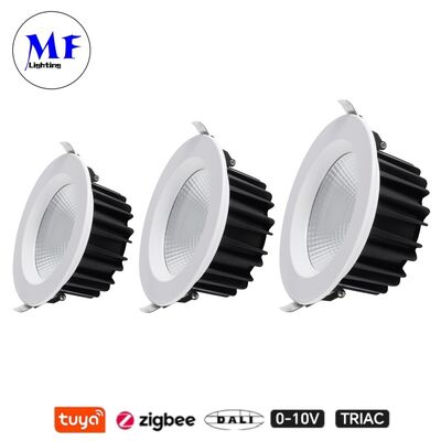 7W 100lm/W LED Spot Down Light CCT Düzenlenebilir CRI90 Triac /0-10V/Dali-2/Tuya Zigbee Hafiflendirilebilir ışın açısı 60° Ticari ve konut alanları için geriye dönük anti-parlama COB