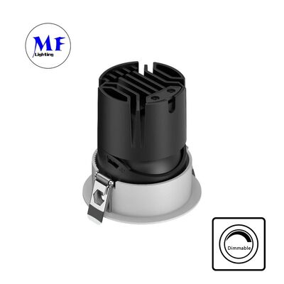 Anti-Glare COB Gömme LED Spot Aydınlatma Optik Lens, 15-55° Işın Açısı, 0-30° Ayarlanabilir Aydınlatma, 110V AC 5 CCT DIP ve 200-240V AC Dim Edilebilir Gömme Spot